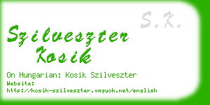 szilveszter kosik business card